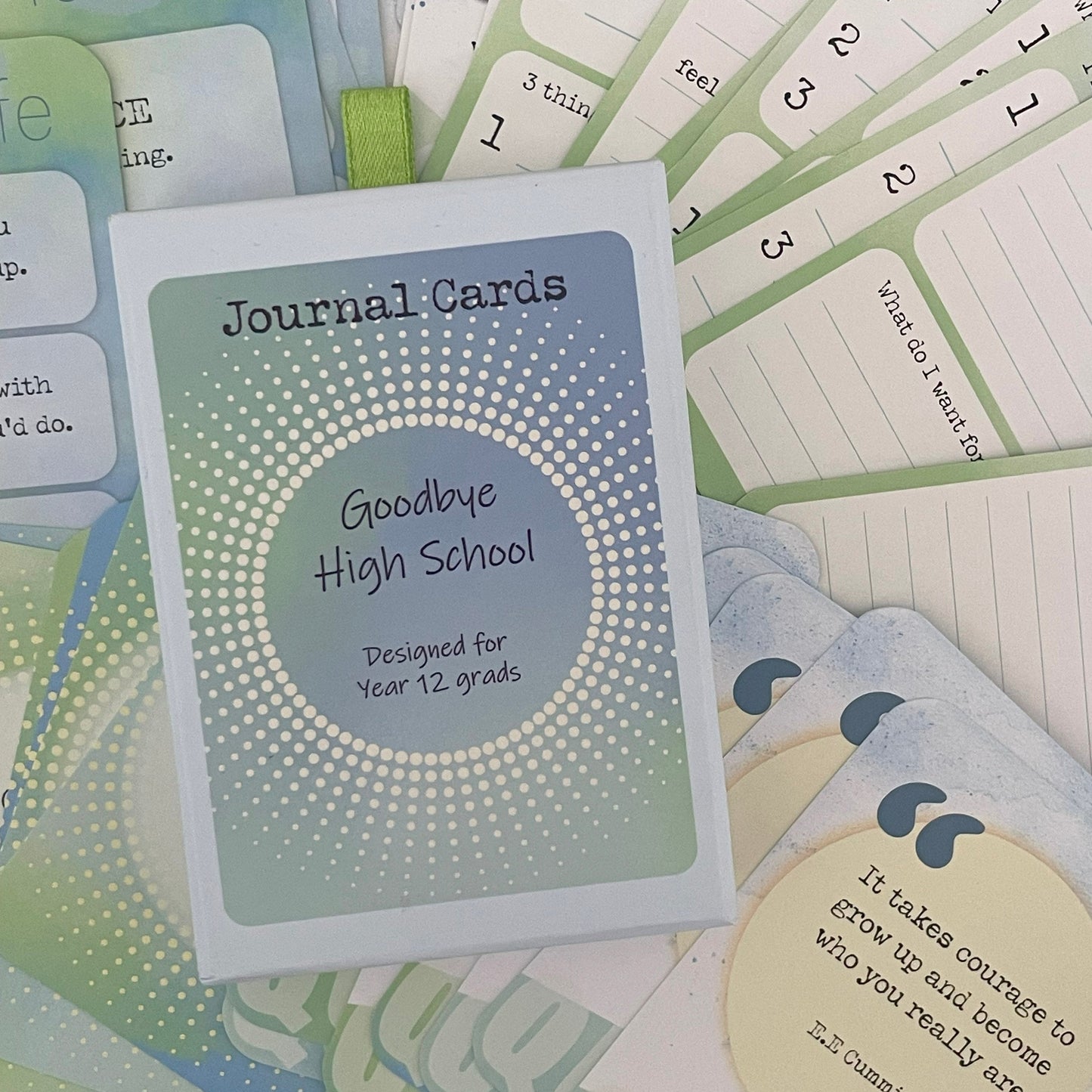 Goodbye High School journal cards designed for high school graduates. perfect and meaningful gift for high school graduation
