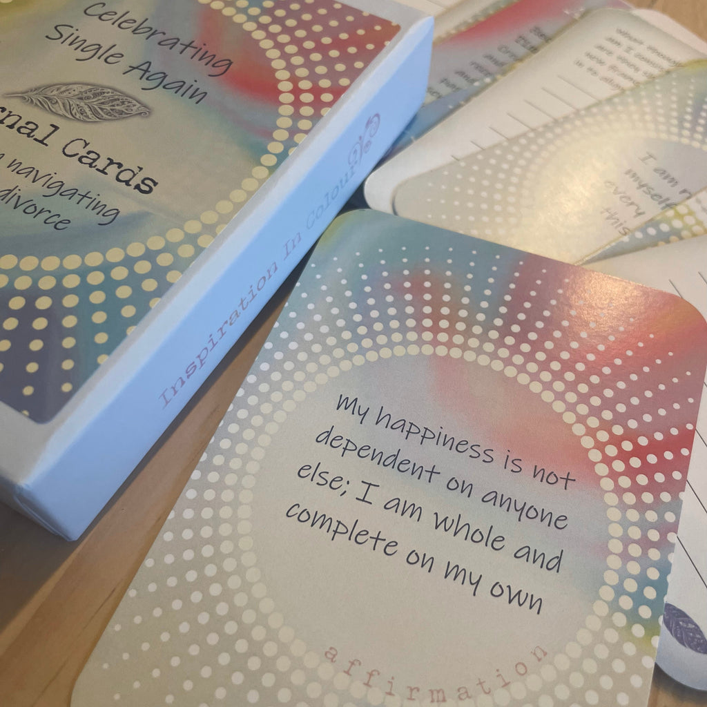 Affirmation card from Celebrating Single Again journal cards set