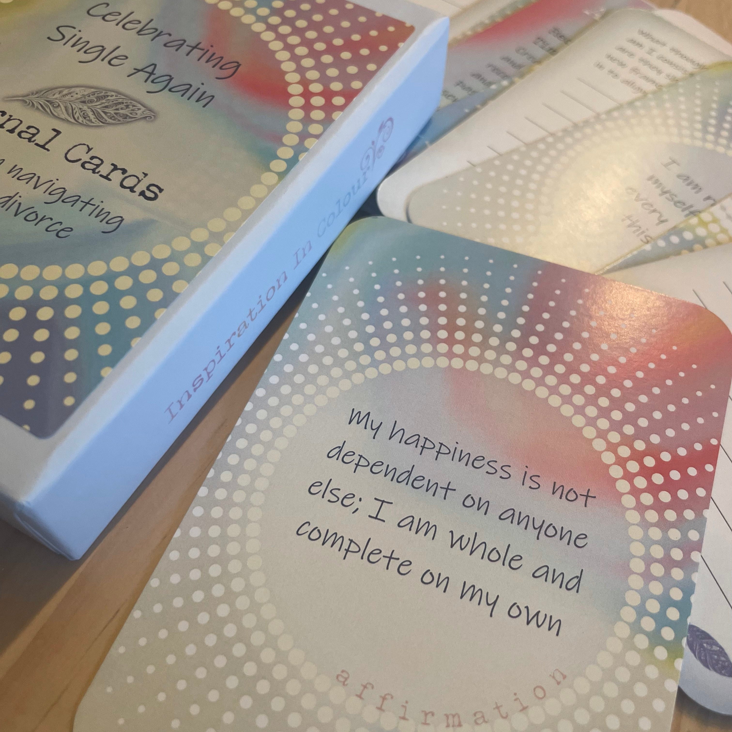 Affirmation card from Celebrating Single Again journal cards set