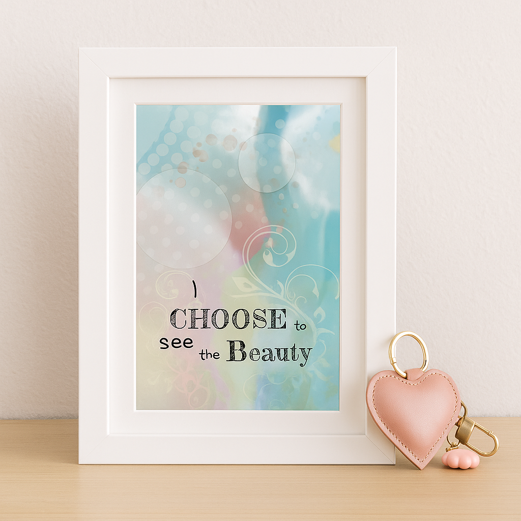 I choose to see the beauty wall art print at home and create a peaceful space