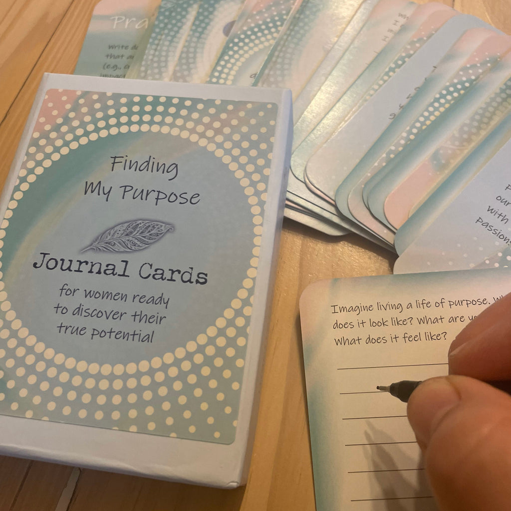 Journaling prompt card from Finding My Purpose guided journal cards