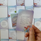 Each set of My healing Journey Journal cards includes affirmation, guiding questions and gentle reminders for women facing cancer