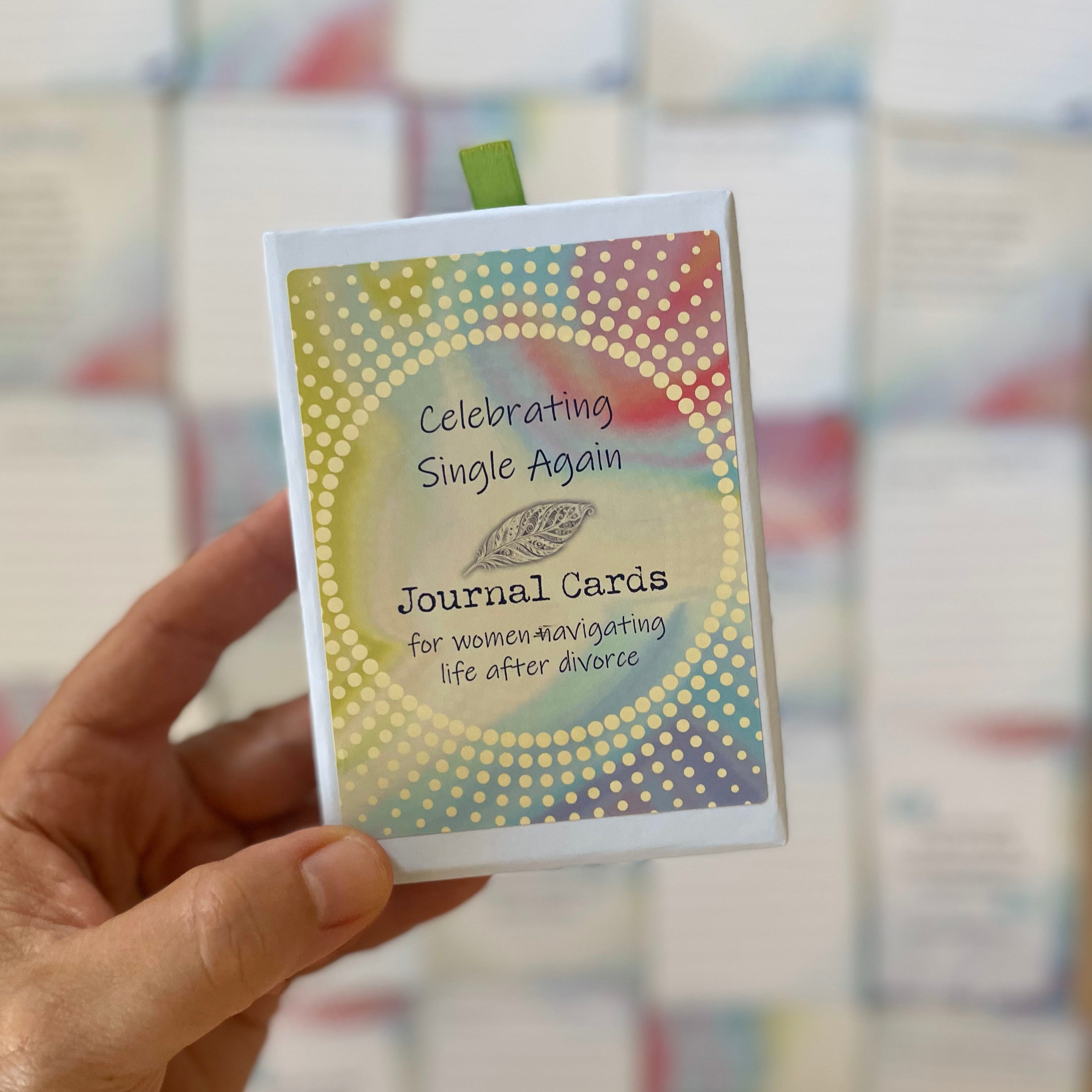 Celebrating Single Again guided journal cards with affirmations and quotes
