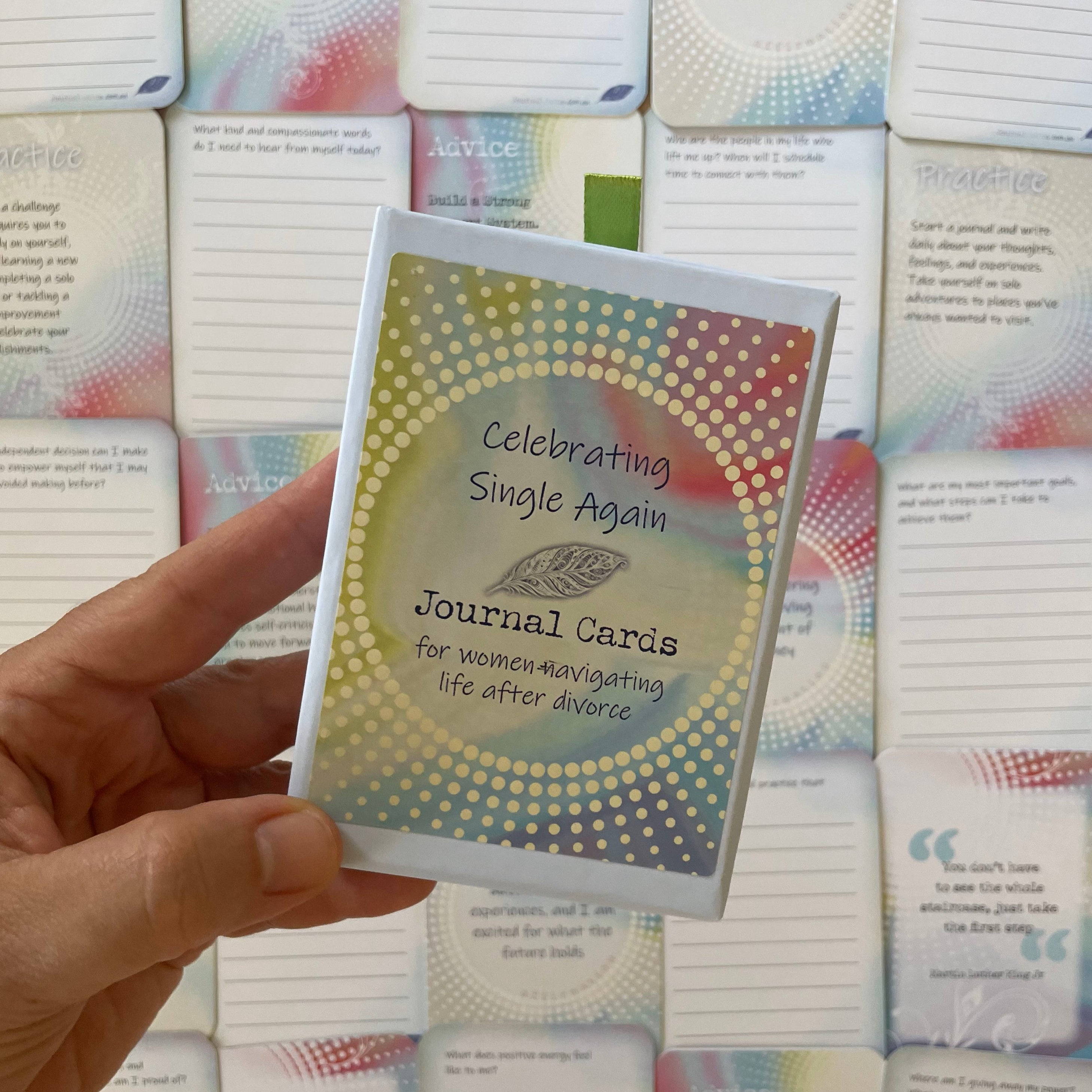 Designed for women after divorce. Journal cards set for reflection and growth
