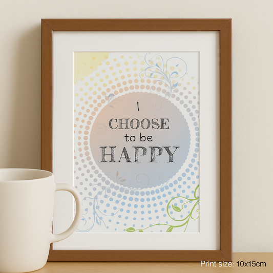 I Choose to Be Happy | Uplifting Printable Wall Art