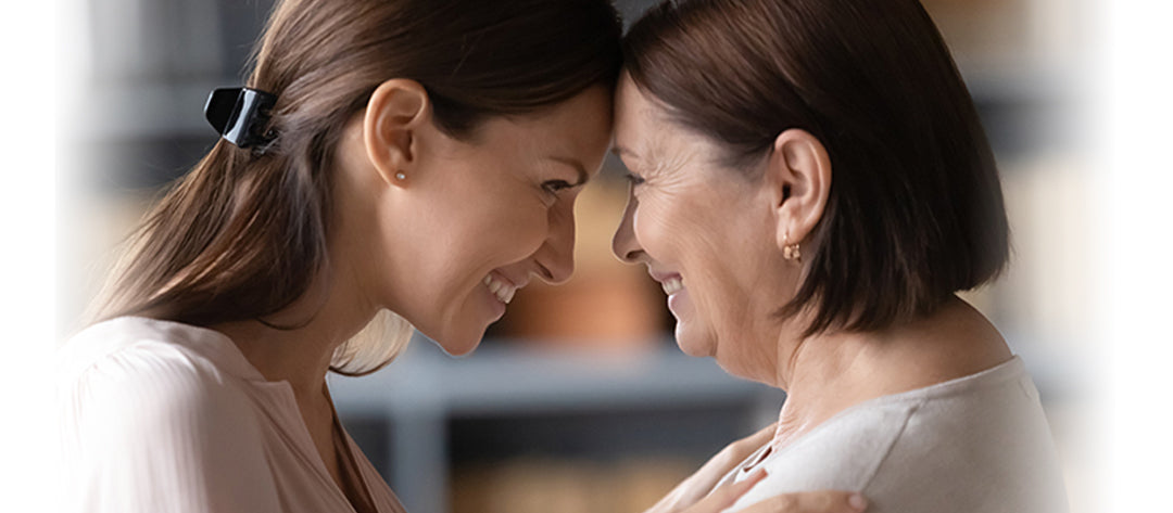 Midlife daughter supporting her mum's life journey with love and inspiration