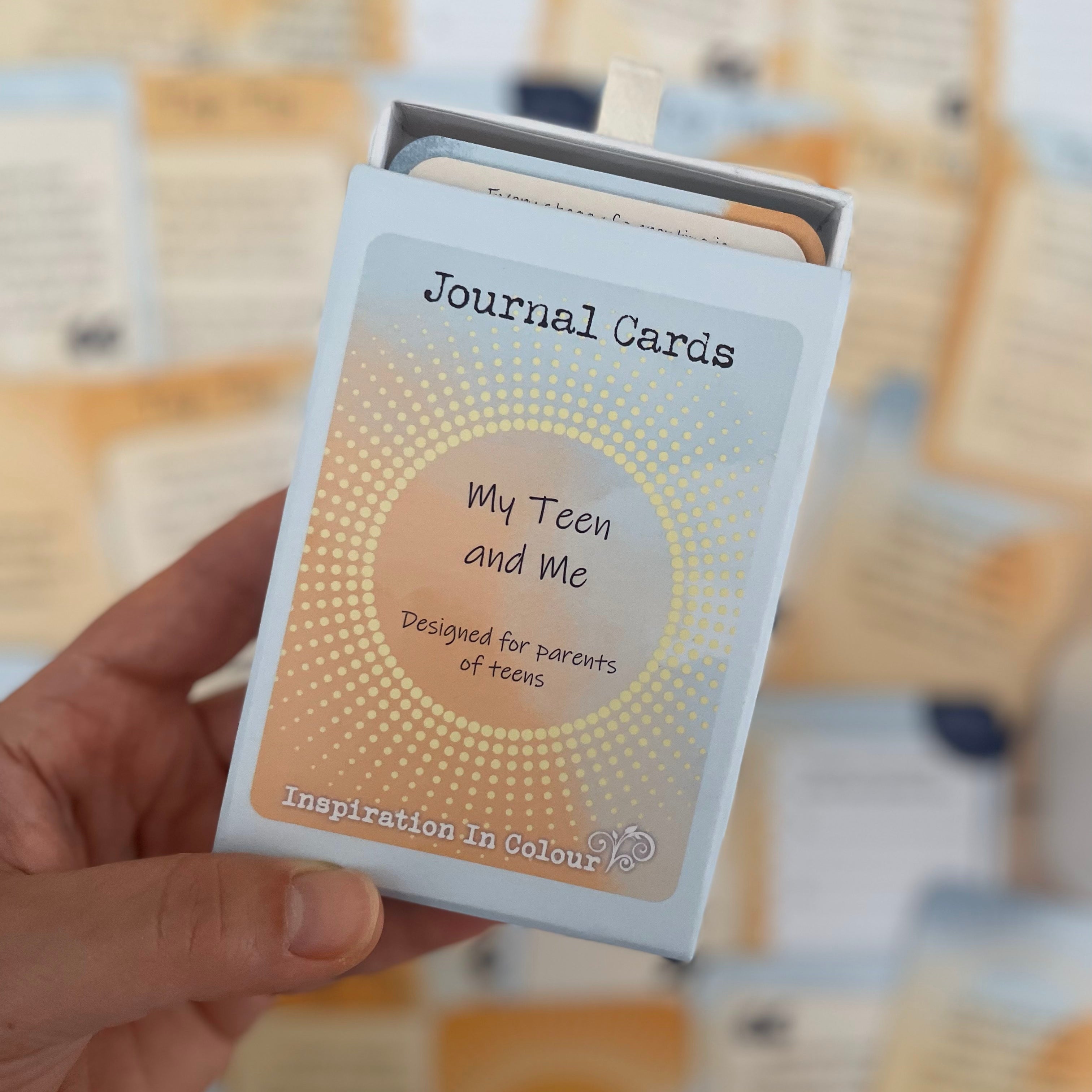 My Teen and Me guided journal cards with affirmations and tips for parents