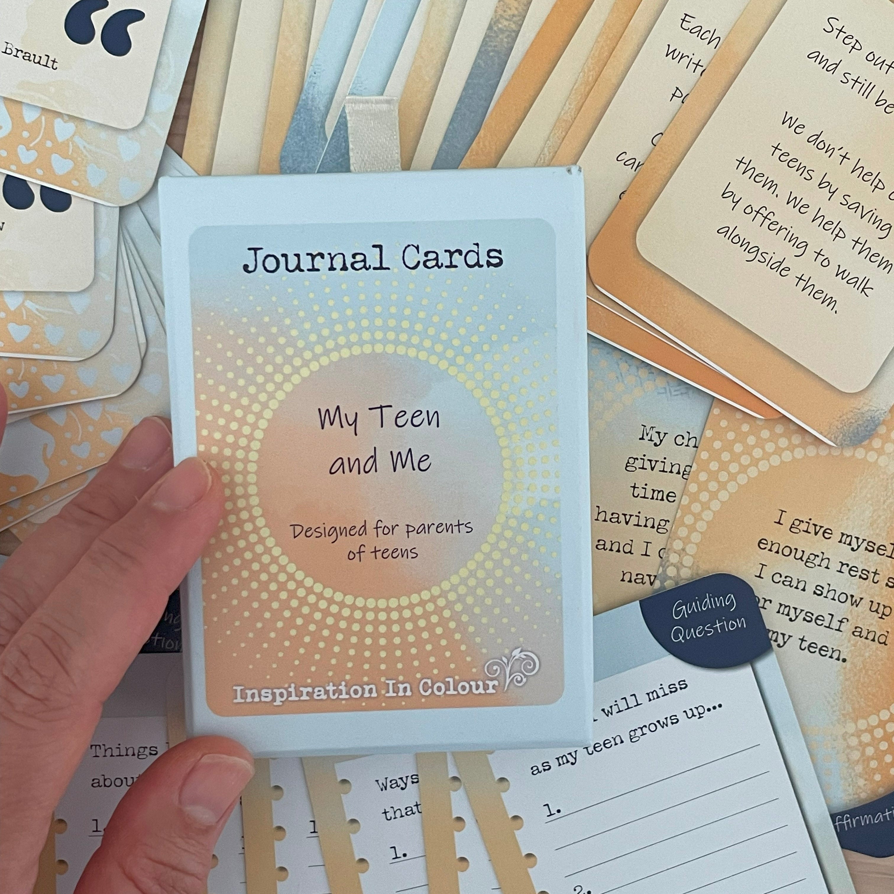 My Teen and Me journal cards set for parents navigating teenage years