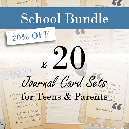 School Bundle 20 Sets – special offer 20% off Journal Cards for schools and parent workshops