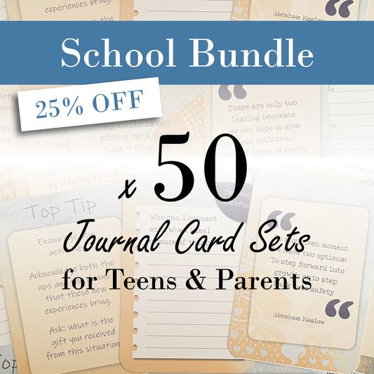 School Bundle – 50 Journal Card Sets for Teens & Parents